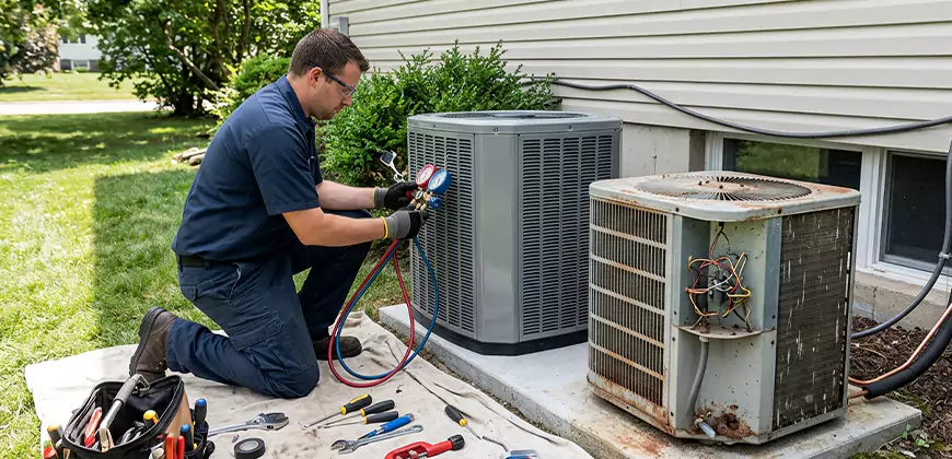 Seasonal AC Checkup in Brockton